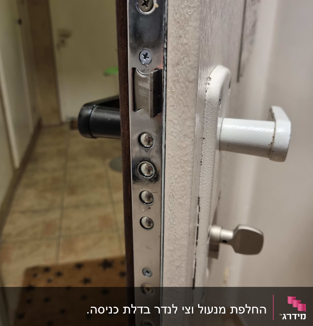 מנעול דלת עם בריחים ומנגנון נעילה